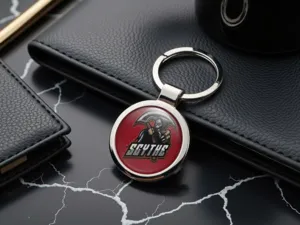 Custom Acrylic Keyfob Metallic Style
